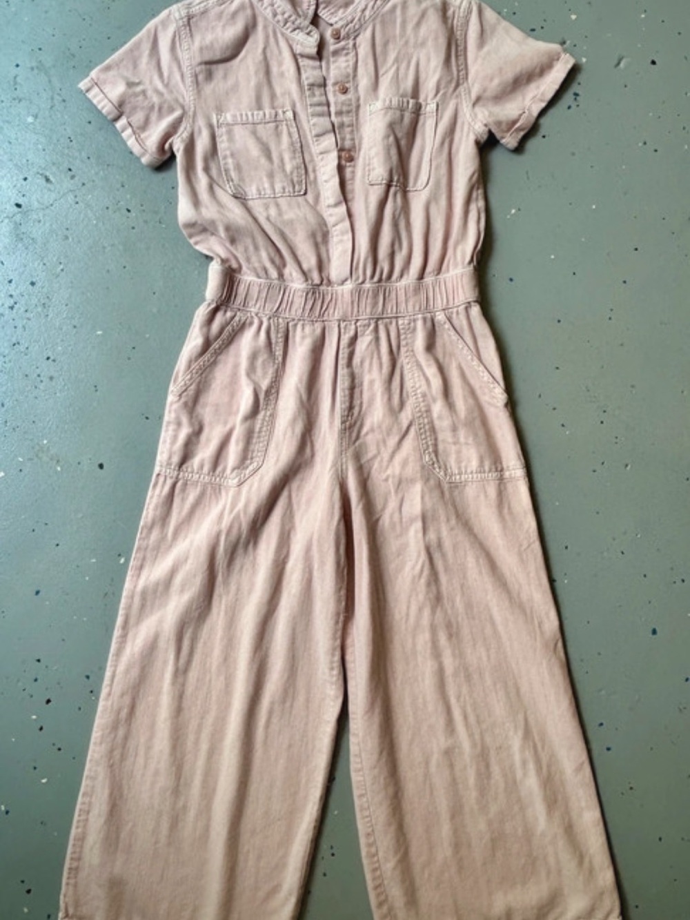 Cat & Jack Light Blush Short-Sleeve Wide-Leg Jumpsuit